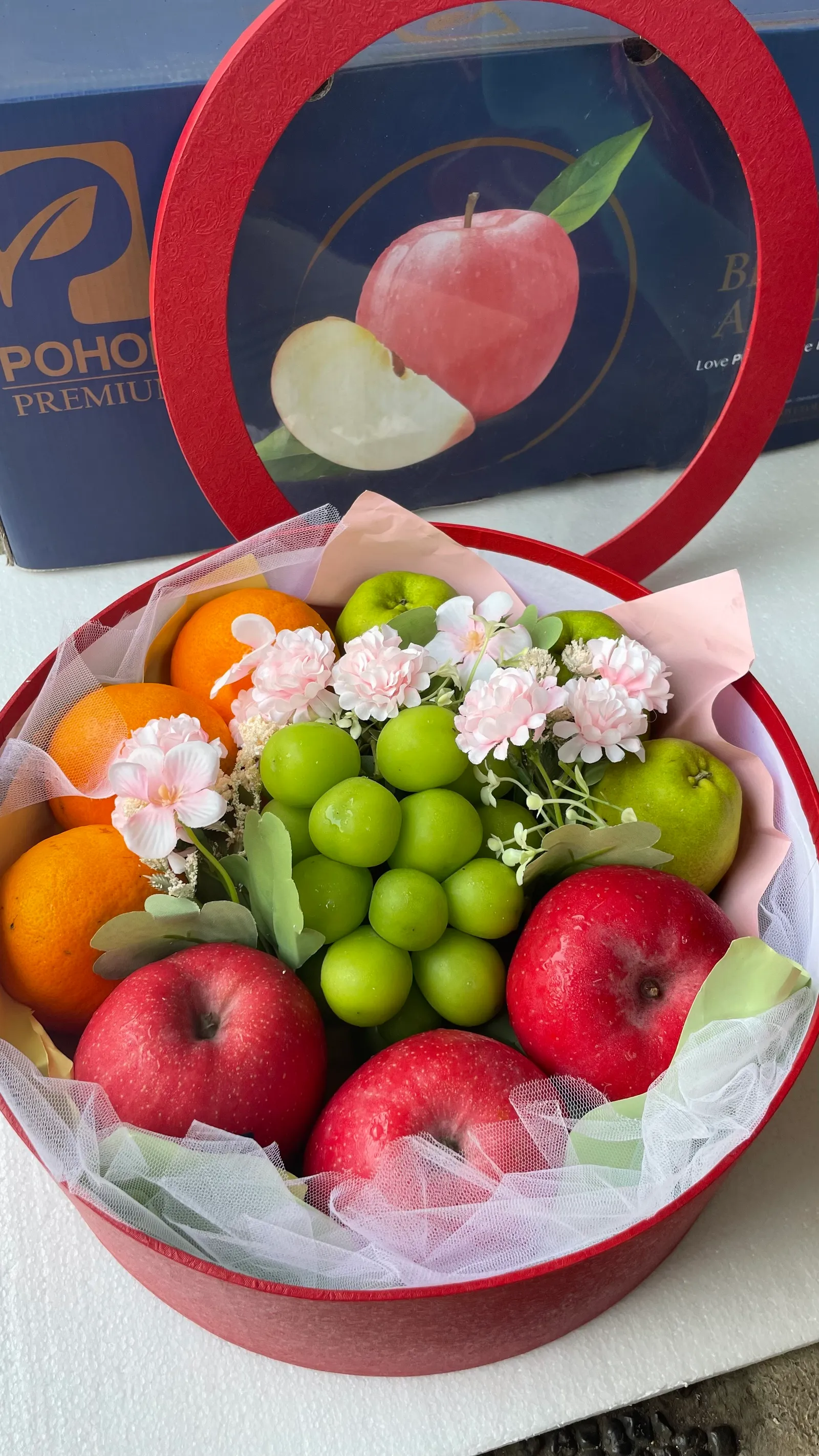Round Box Hampers – Goldenfruit fruit hamper